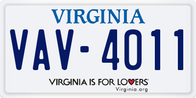 VA license plate VAV4011