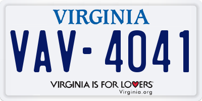 VA license plate VAV4041