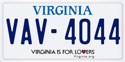 VA license plate VAV4044