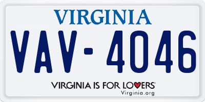 VA license plate VAV4046