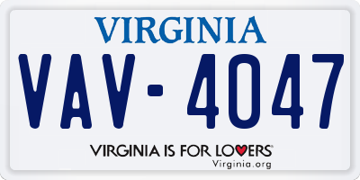 VA license plate VAV4047