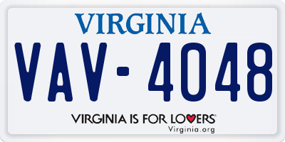 VA license plate VAV4048