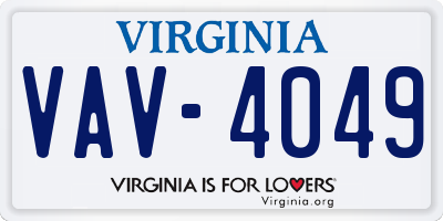 VA license plate VAV4049