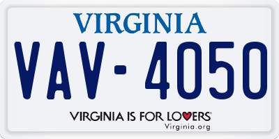 VA license plate VAV4050