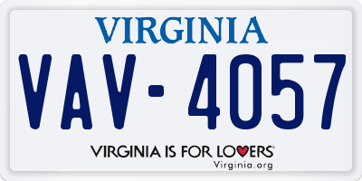 VA license plate VAV4057