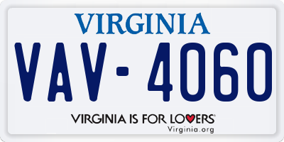 VA license plate VAV4060