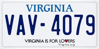 VA license plate VAV4079