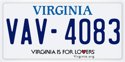 VA license plate VAV4083