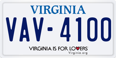VA license plate VAV4100