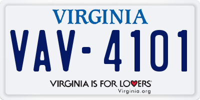 VA license plate VAV4101