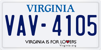 VA license plate VAV4105