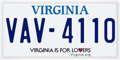 VA license plate VAV4110