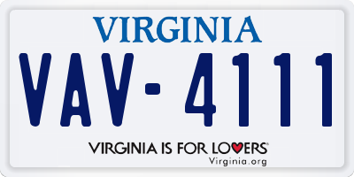 VA license plate VAV4111