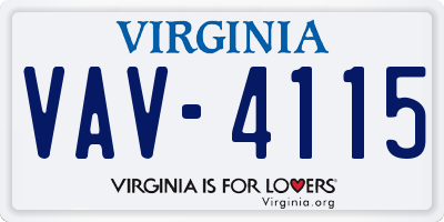 VA license plate VAV4115