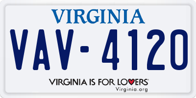 VA license plate VAV4120