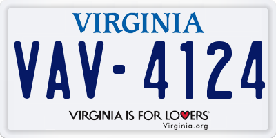 VA license plate VAV4124
