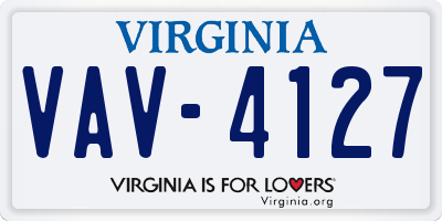 VA license plate VAV4127