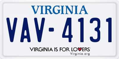 VA license plate VAV4131