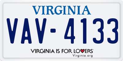 VA license plate VAV4133