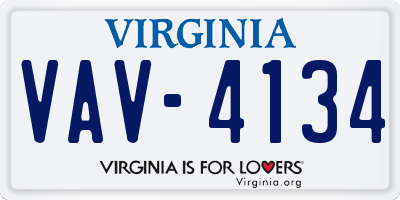 VA license plate VAV4134