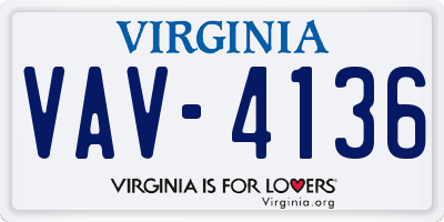 VA license plate VAV4136