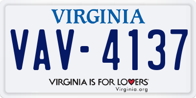 VA license plate VAV4137