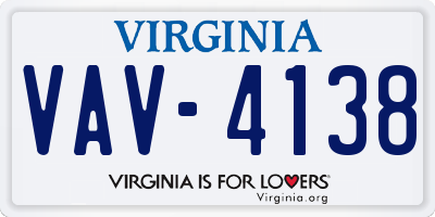 VA license plate VAV4138