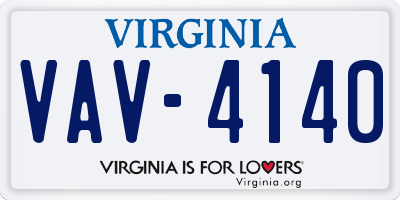 VA license plate VAV4140