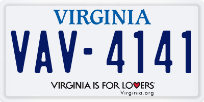 VA license plate VAV4141