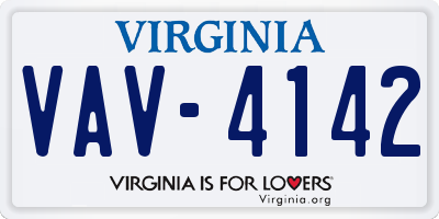 VA license plate VAV4142