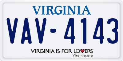 VA license plate VAV4143