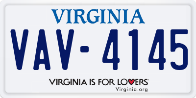 VA license plate VAV4145