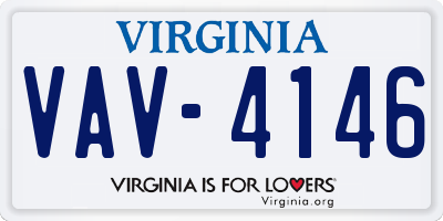 VA license plate VAV4146