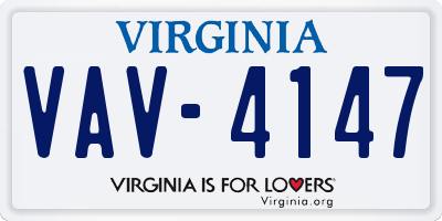 VA license plate VAV4147