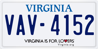 VA license plate VAV4152