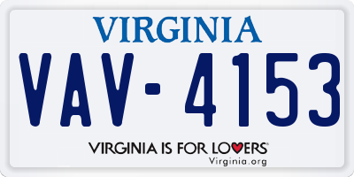 VA license plate VAV4153