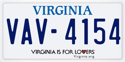 VA license plate VAV4154