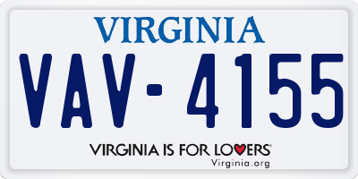 VA license plate VAV4155