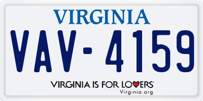 VA license plate VAV4159
