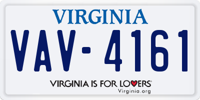 VA license plate VAV4161