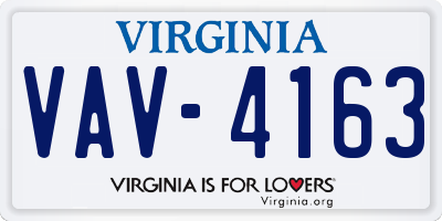 VA license plate VAV4163