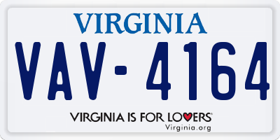 VA license plate VAV4164