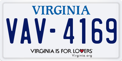 VA license plate VAV4169