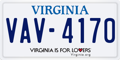VA license plate VAV4170