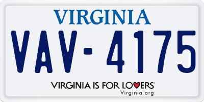 VA license plate VAV4175