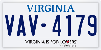 VA license plate VAV4179