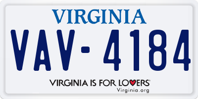 VA license plate VAV4184