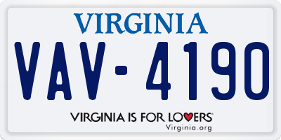 VA license plate VAV4190