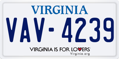 VA license plate VAV4239