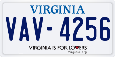 VA license plate VAV4256
